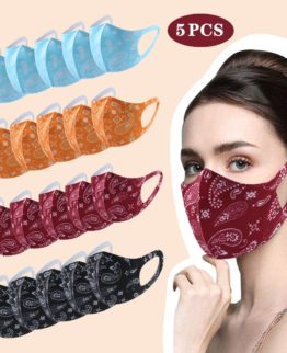 5pcs adult washable printing face mask Universal Dust-Proof And Smog-Washable Mask pattern mask Mascarilla reutilizable#30