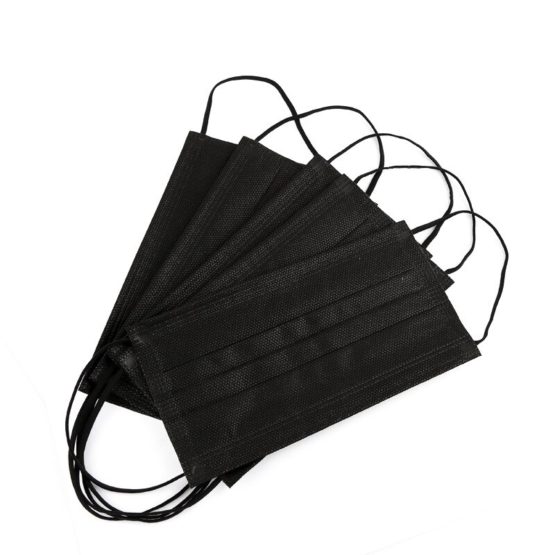 10/50/100 Pcs Mouth Mask Disposable Black Cotton Mouth Face Masks Non-woven Mask 3 Filter Activated Anti Pollution