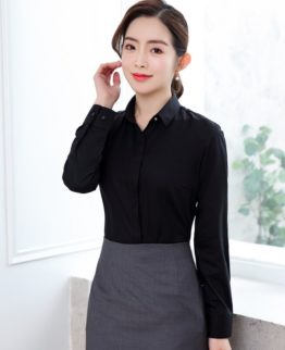 High quality women's long sleeve shirt solid color fashion business bamboo fiber shirt brand business women's shirt large size