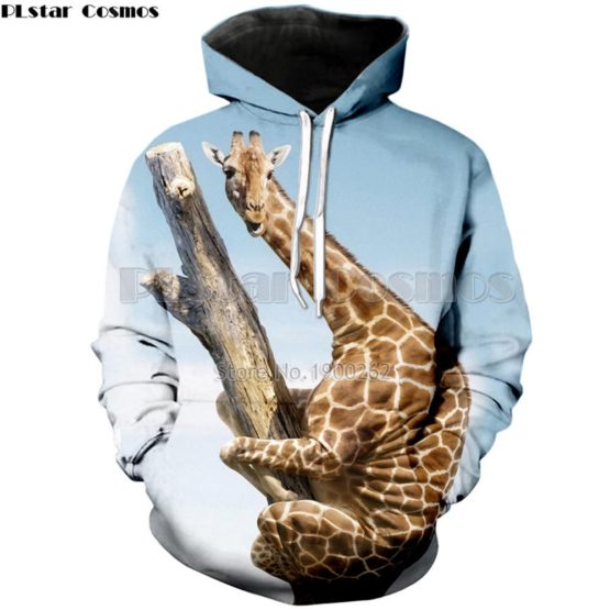 PLstar Cosmos The giraffe is playing Hoodies Sweatshirt 3d Printed cute animal Men/Women Clothing tops size S-5XL