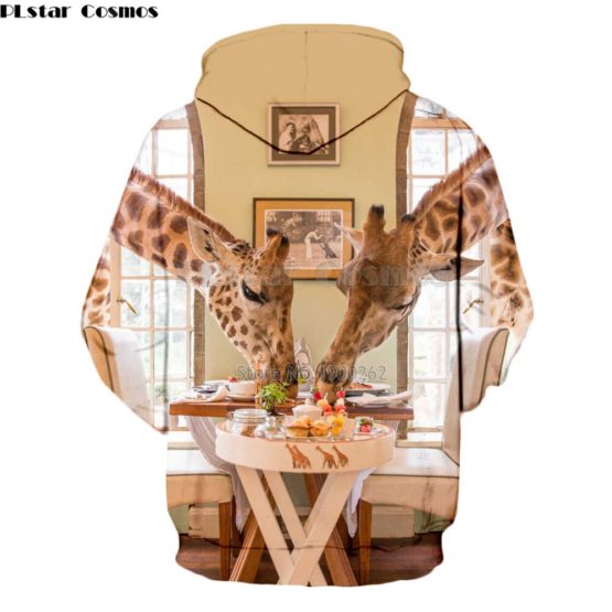 PLstar Cosmos The giraffe is playing Hoodies Sweatshirt 3d Printed cute animal Men/Women Clothing tops size S-5XL