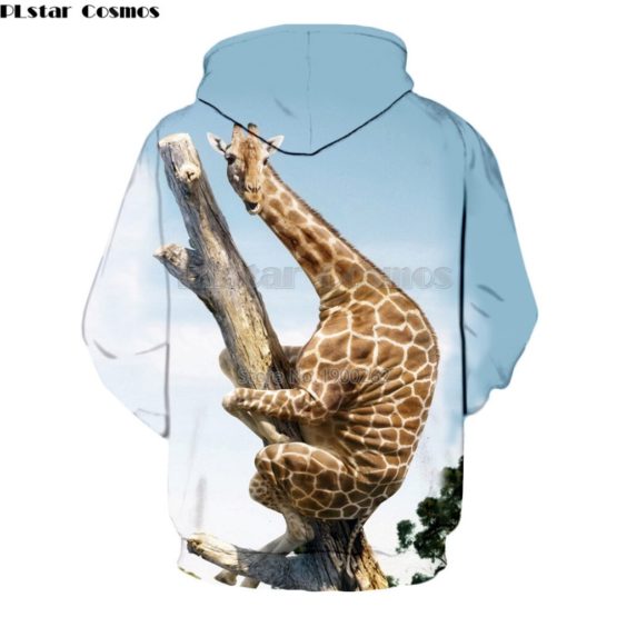 PLstar Cosmos The giraffe is playing Hoodies Sweatshirt 3d Printed cute animal Men/Women Clothing tops size S-5XL