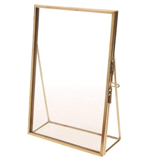 Antique Rectangular Freestanding Transparent Glass Photo Frame