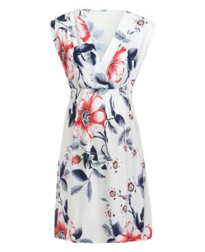 Sleeveless-Maternity-Dress-With-Flower-Prints