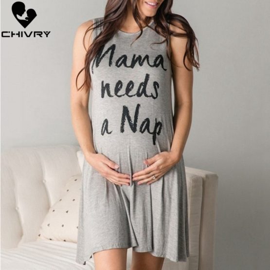 Maternity Summer Casual O-neck Sleeveless Attire