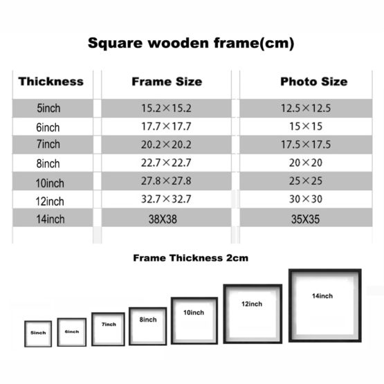 Wooden Square Picture Photo Frame