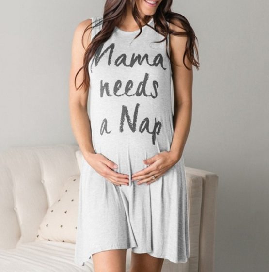 Maternity Summer Casual O-neck Sleeveless Attire