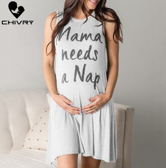 Maternity Summer Casual O-neck Sleeveless Attire