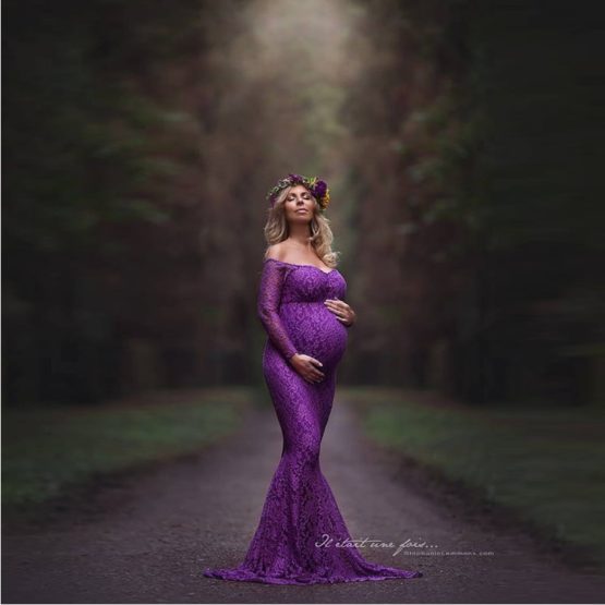 Maternity Dresses For Photo Shoot with Laces