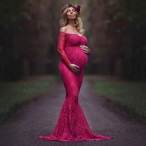 Maternity Dresses For Photo Shoot with Laces