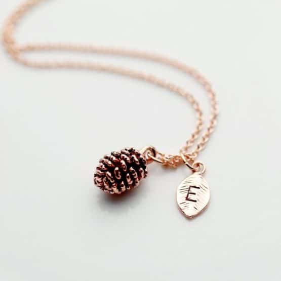 Personalized Pine cone Necklace