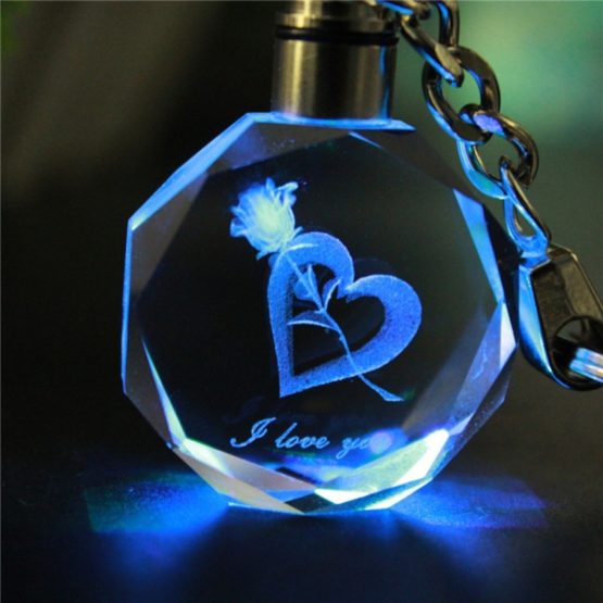 Key Chain 3D Crystal Engraving