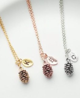 Personalized Pine cone Necklace