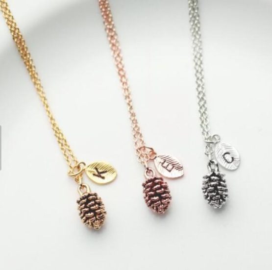 Personalized Pine cone Necklace