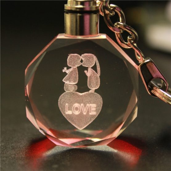 Key Chain 3D Crystal Engraving