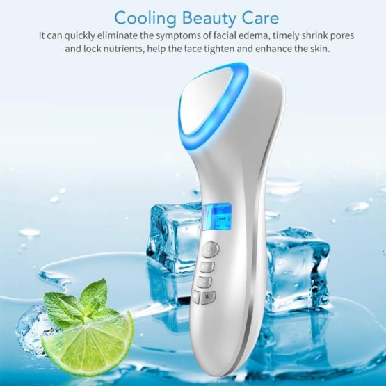 LED Hot Cold Face Skin Care Device Massager | Ultrasonic Cryotherapy Facial Vibration