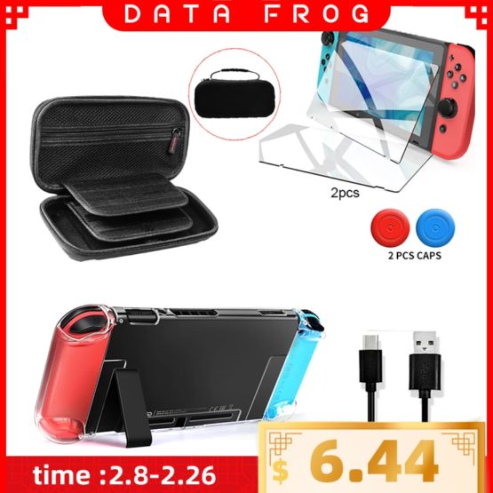 DATA FROG Detachable Crystal Transparent Protective Case For Nintendo Switch Hard Clear Back Cover For Nintendo Switch NS NX