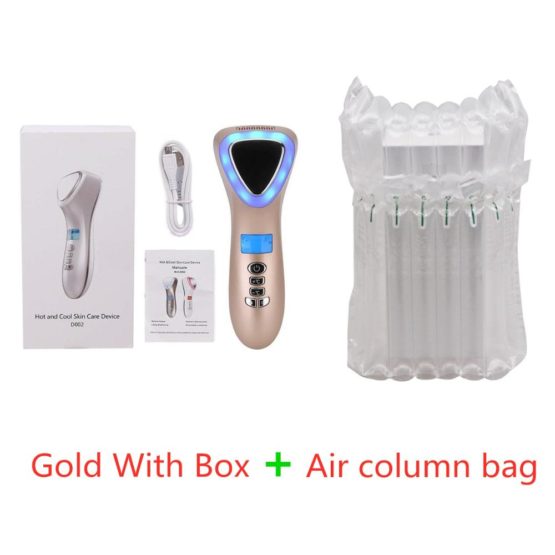 LED Hot Cold Face Skin Care Device Massager | Ultrasonic Cryotherapy Facial Vibration