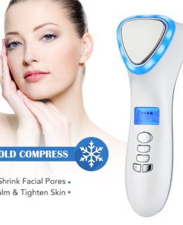 LED Hot Cold Face Skin Care Device Massager | Ultrasonic Cryotherapy Facial Vibration