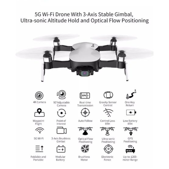 Drone Helicopter with 4K Professional HD Camera | 5G WIFI FPV GPS Mode 3 Axis | Toys