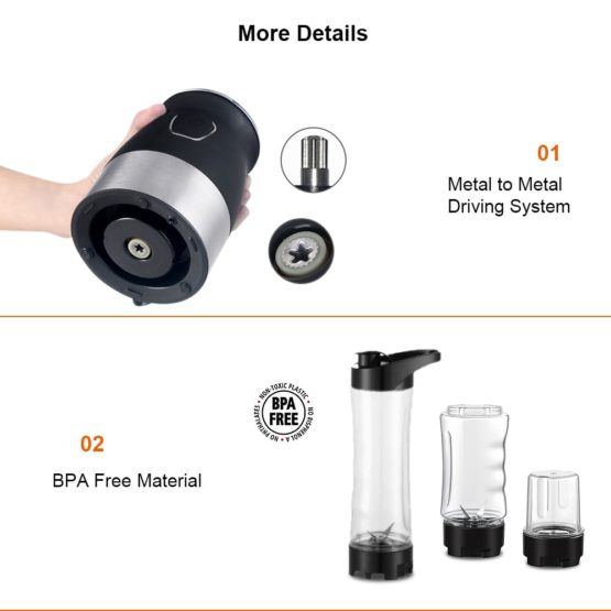 500W Portable Personal Blender Mixer Food Processor